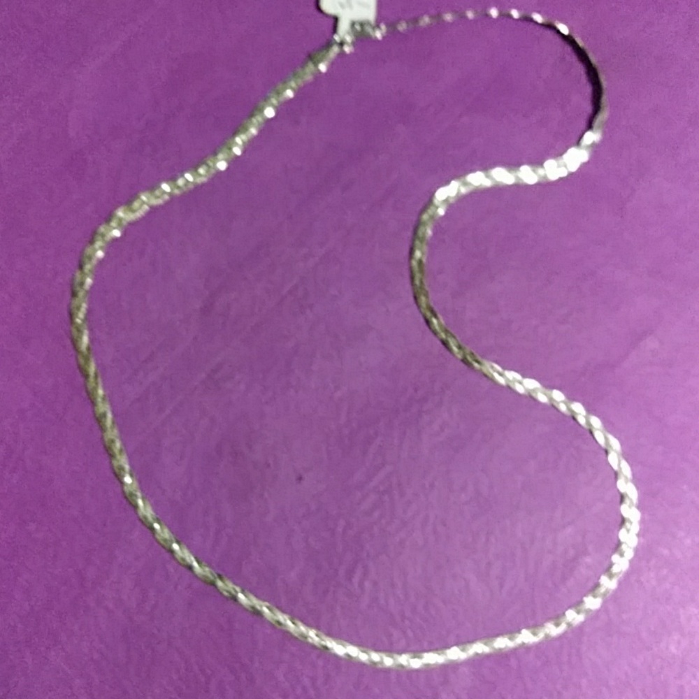 NWT! STERLING/ {3- STRAND} BRAIDED 18" CHAIN. (R-9)